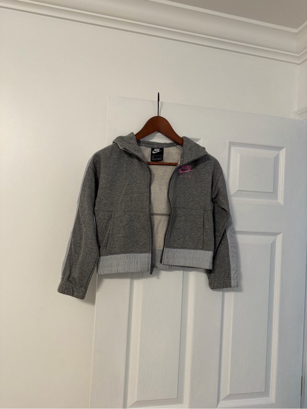 2 pieces Nike Gray Hoodie with Pink Logo - Girls' Zip Sweatshirt